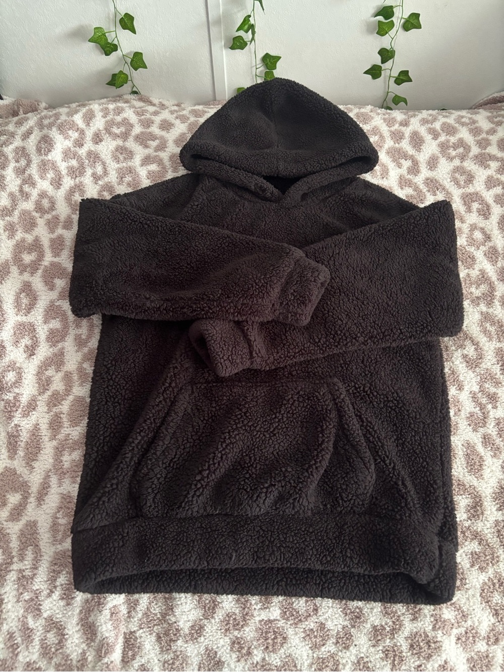 fuzzy black hoodie